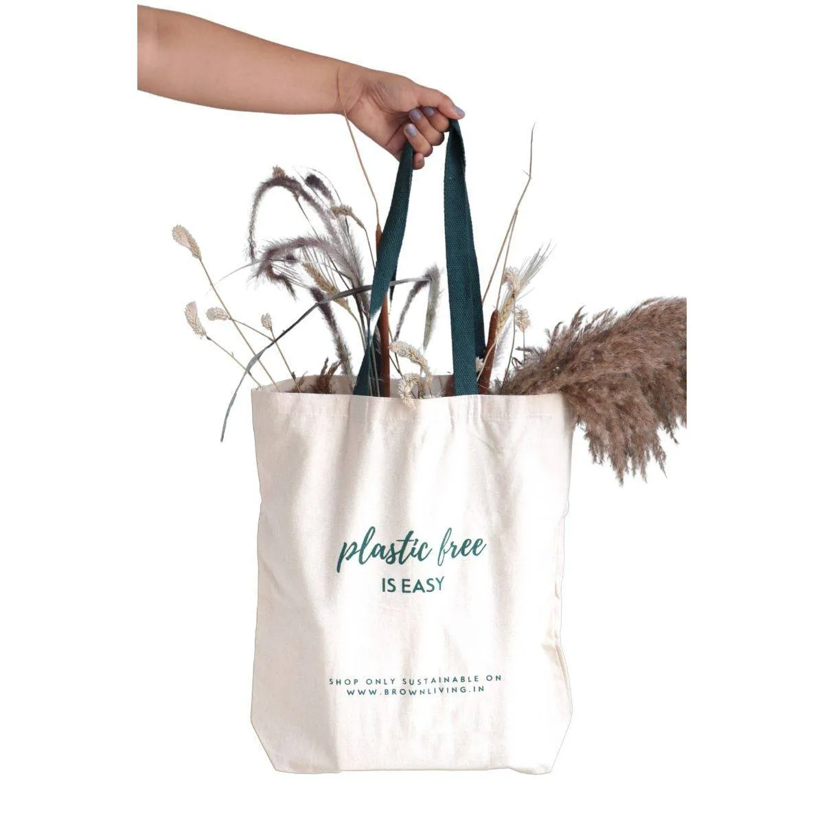 Reusable Cotton Tote Bag - Plastic Free Is Easy - Off White