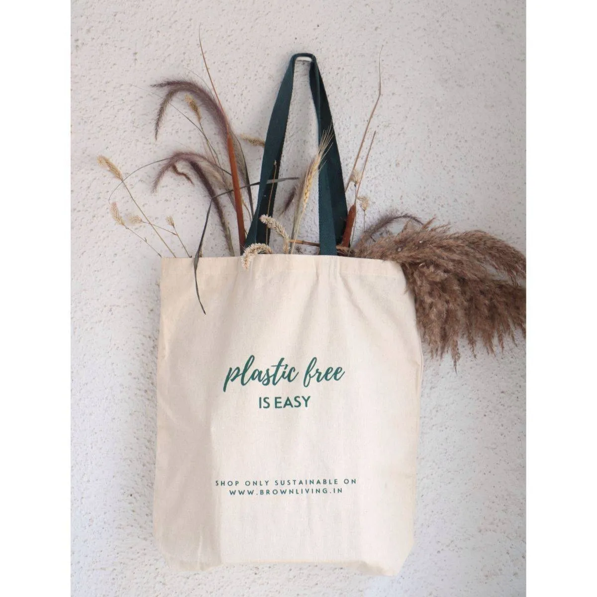 Reusable Cotton Tote Bag - Plastic Free Is Easy - Off White