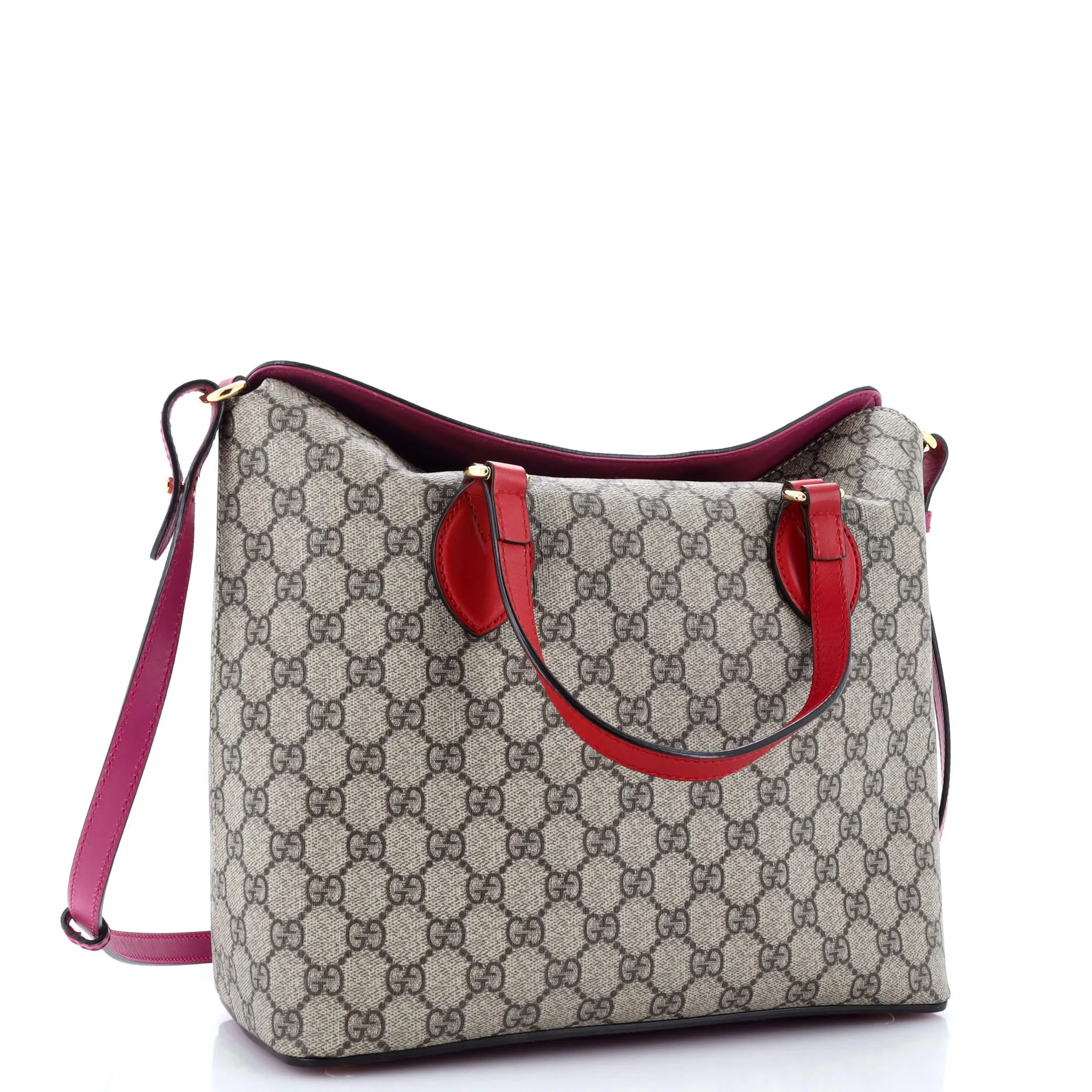 Signature Fold Over Tote GG Coated Canvas Medium