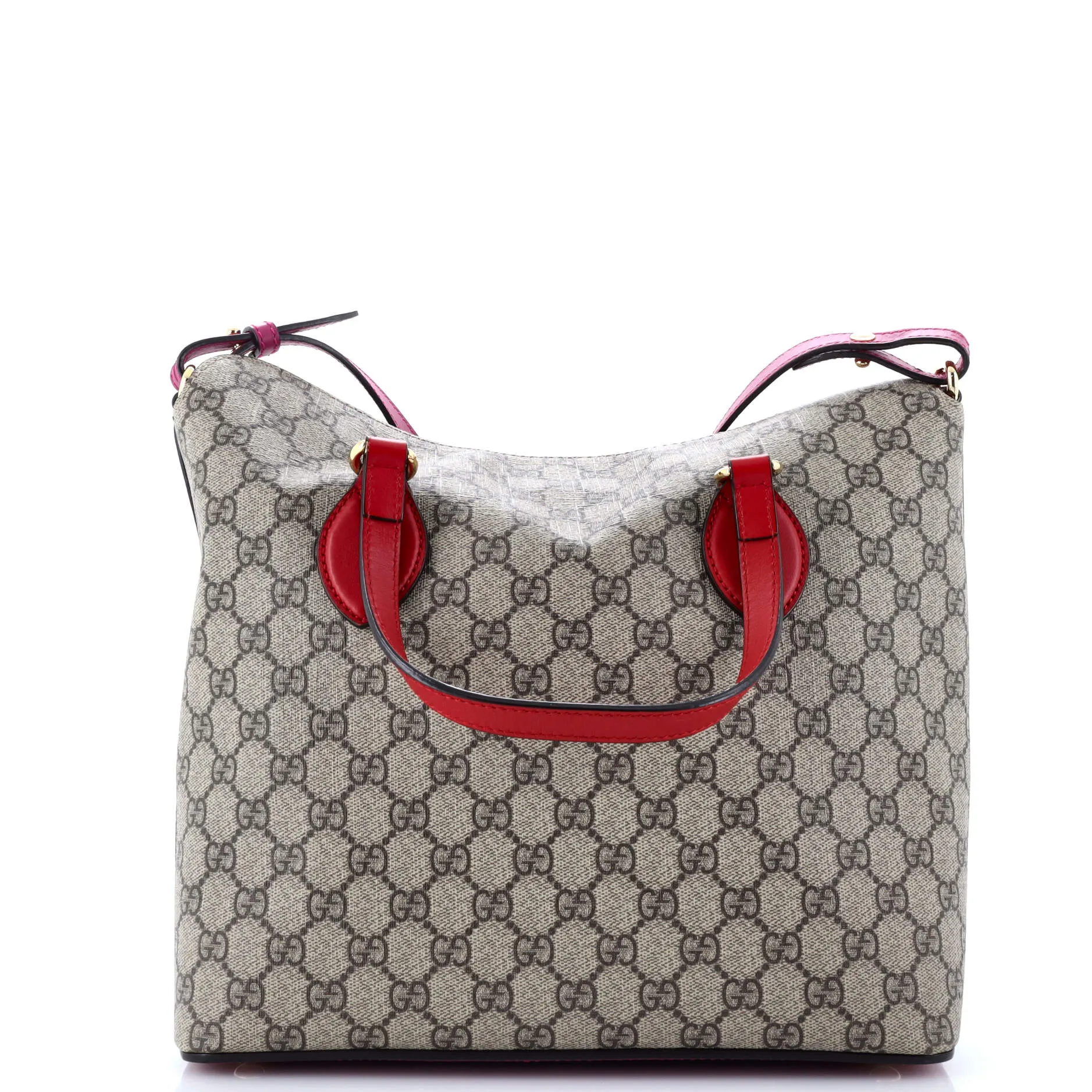 Signature Fold Over Tote GG Coated Canvas Medium