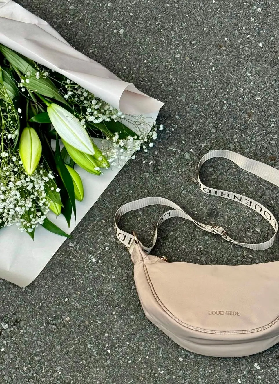Sylvia Nylon Crossbody Bag - Beige