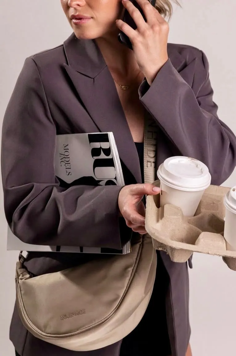 Sylvia Nylon Crossbody Bag - Beige