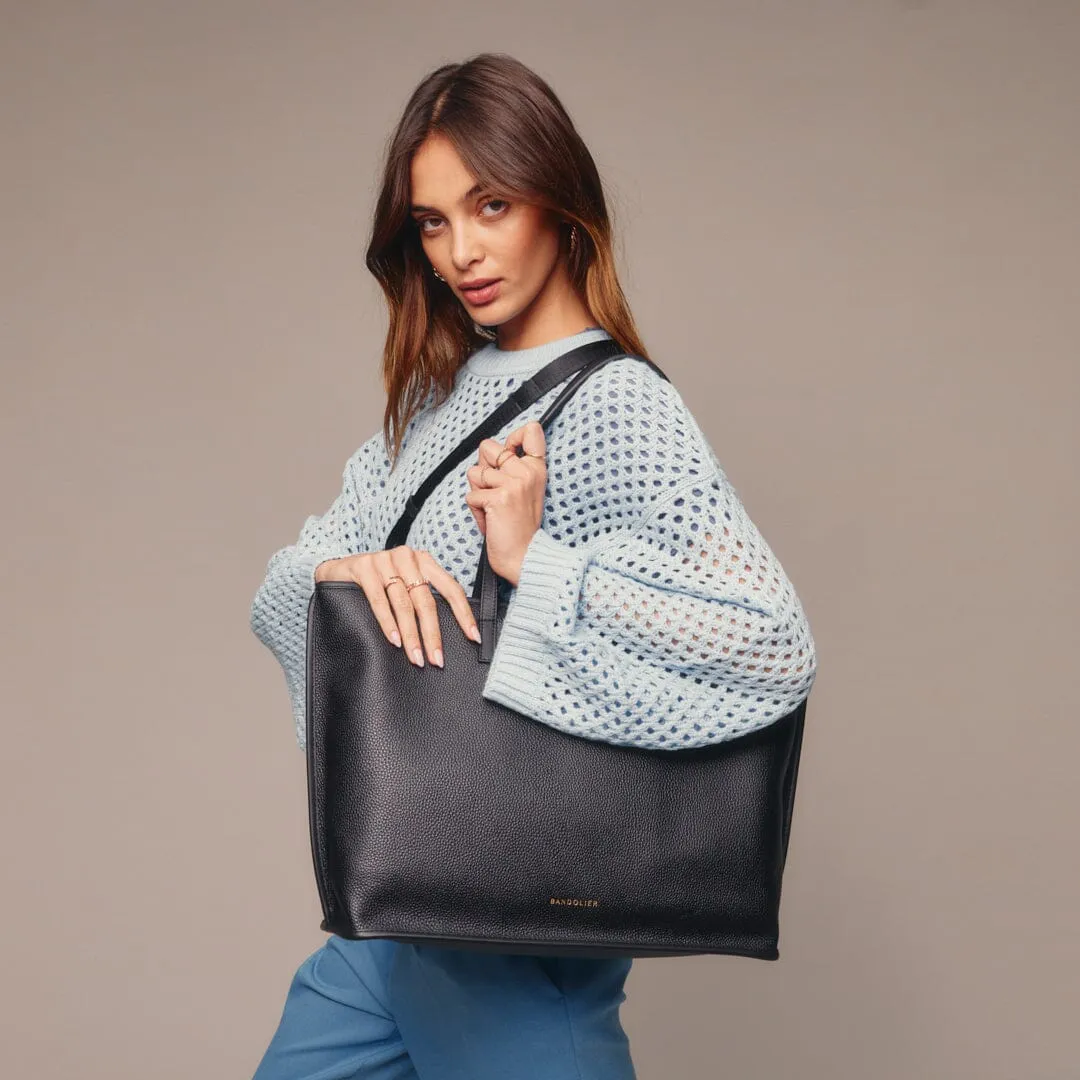 Tote Bag and Carry All Zip Pouch - Black/Gold