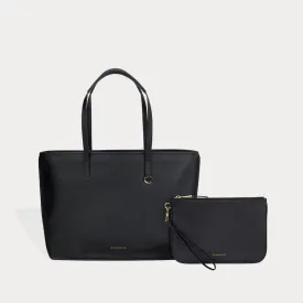 Tote Bag and Carry All Zip Pouch - Black/Gold