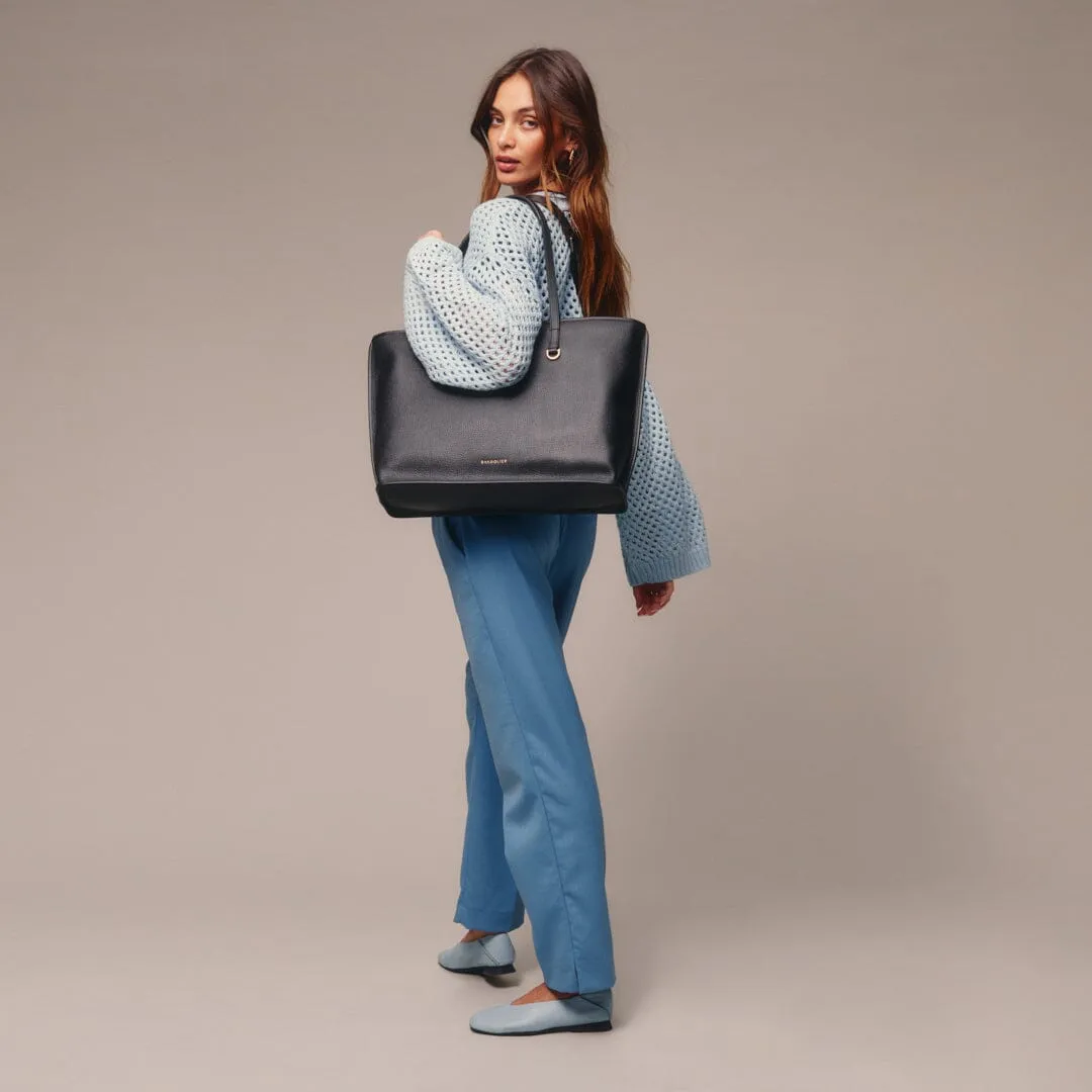 Tote Bag and Carry All Zip Pouch - Black/Gold
