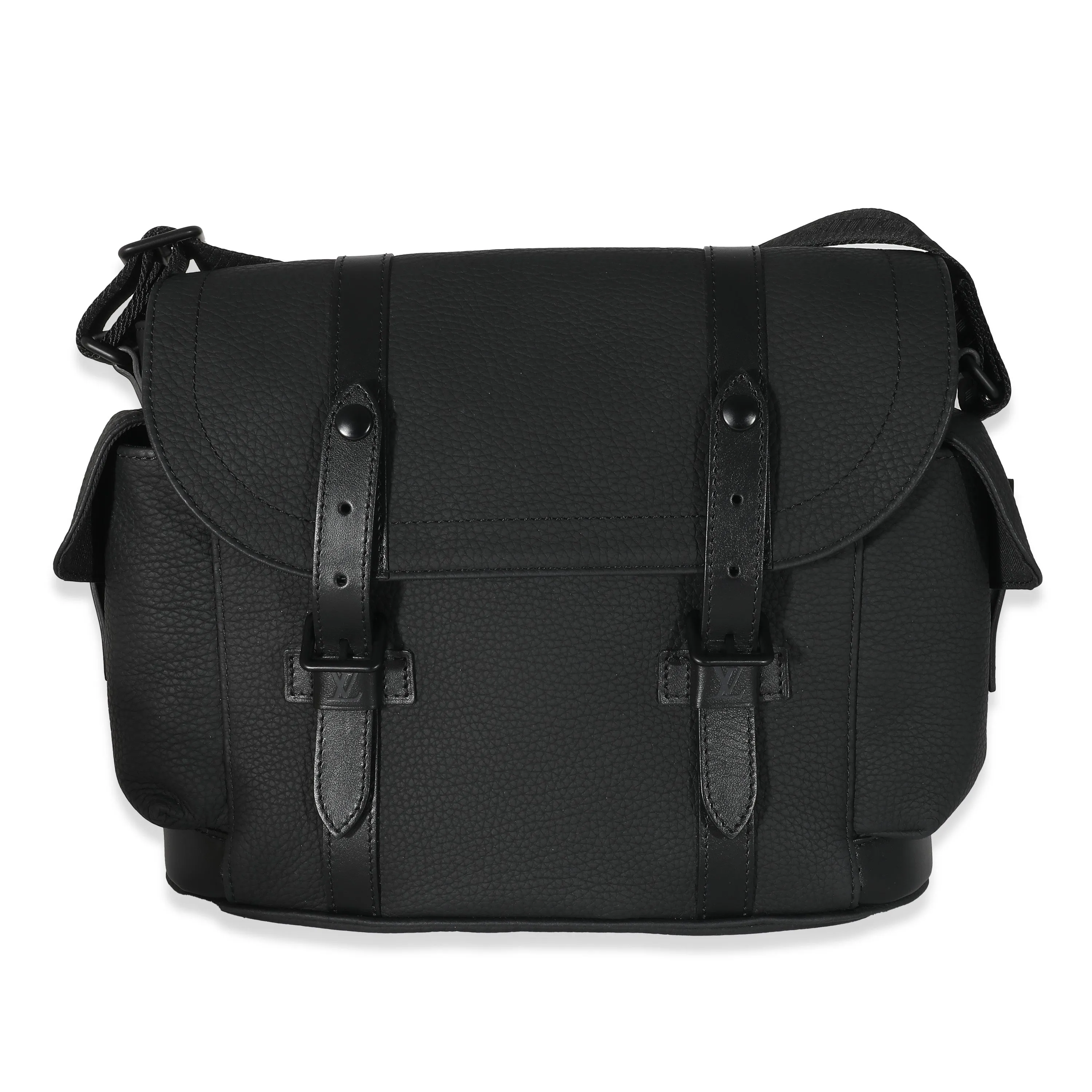 Trendy Inspired Louis Vuitton Black Taurillon Christopher Messenger