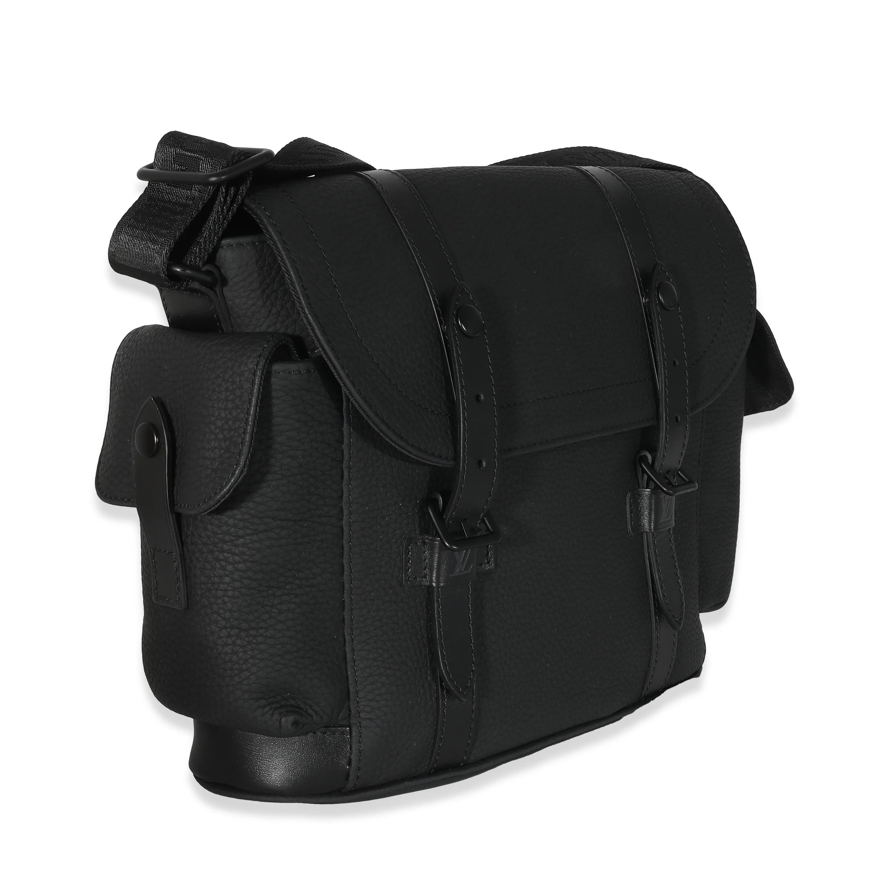Trendy Inspired Louis Vuitton Black Taurillon Christopher Messenger