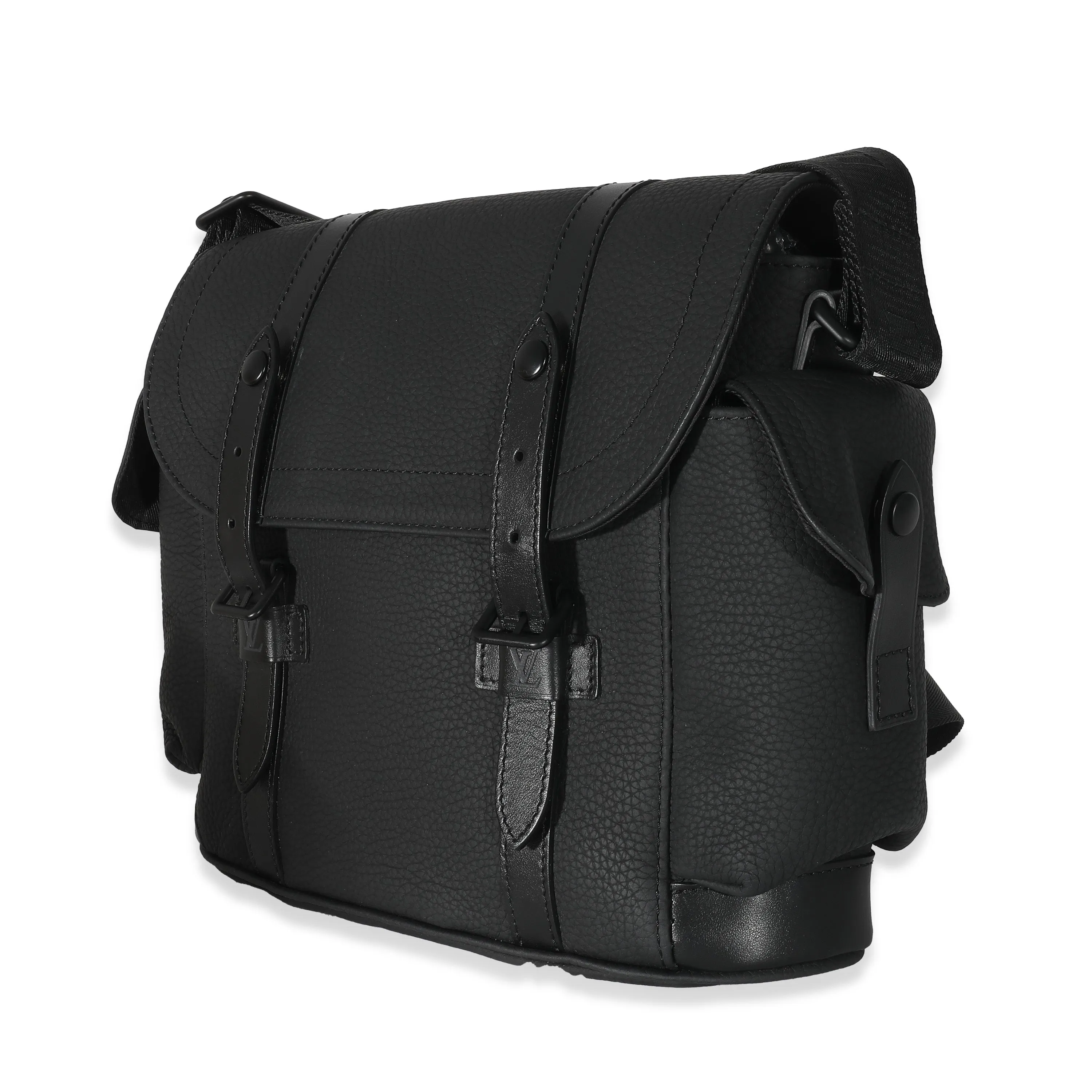Trendy Inspired Louis Vuitton Black Taurillon Christopher Messenger