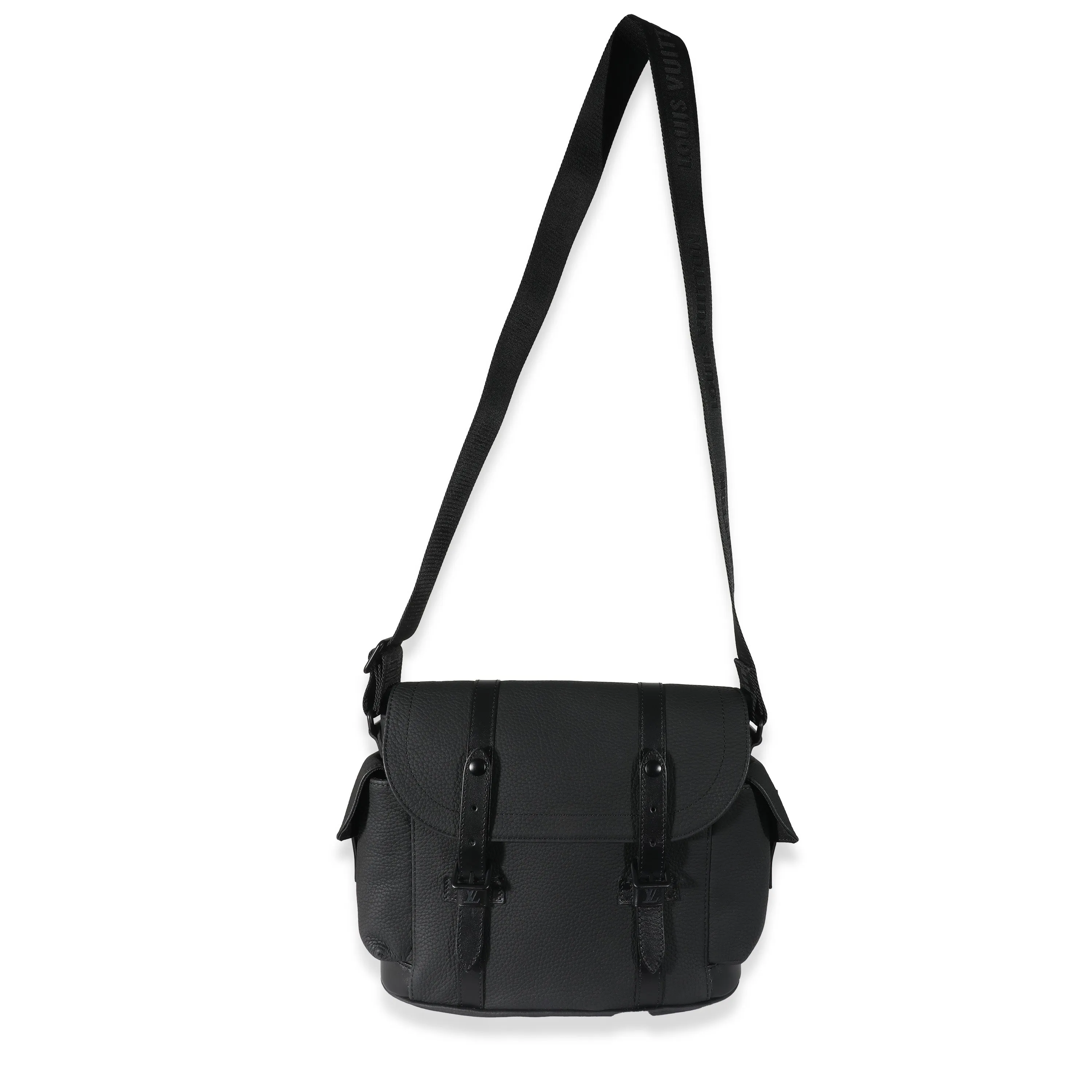 Trendy Inspired Louis Vuitton Black Taurillon Christopher Messenger