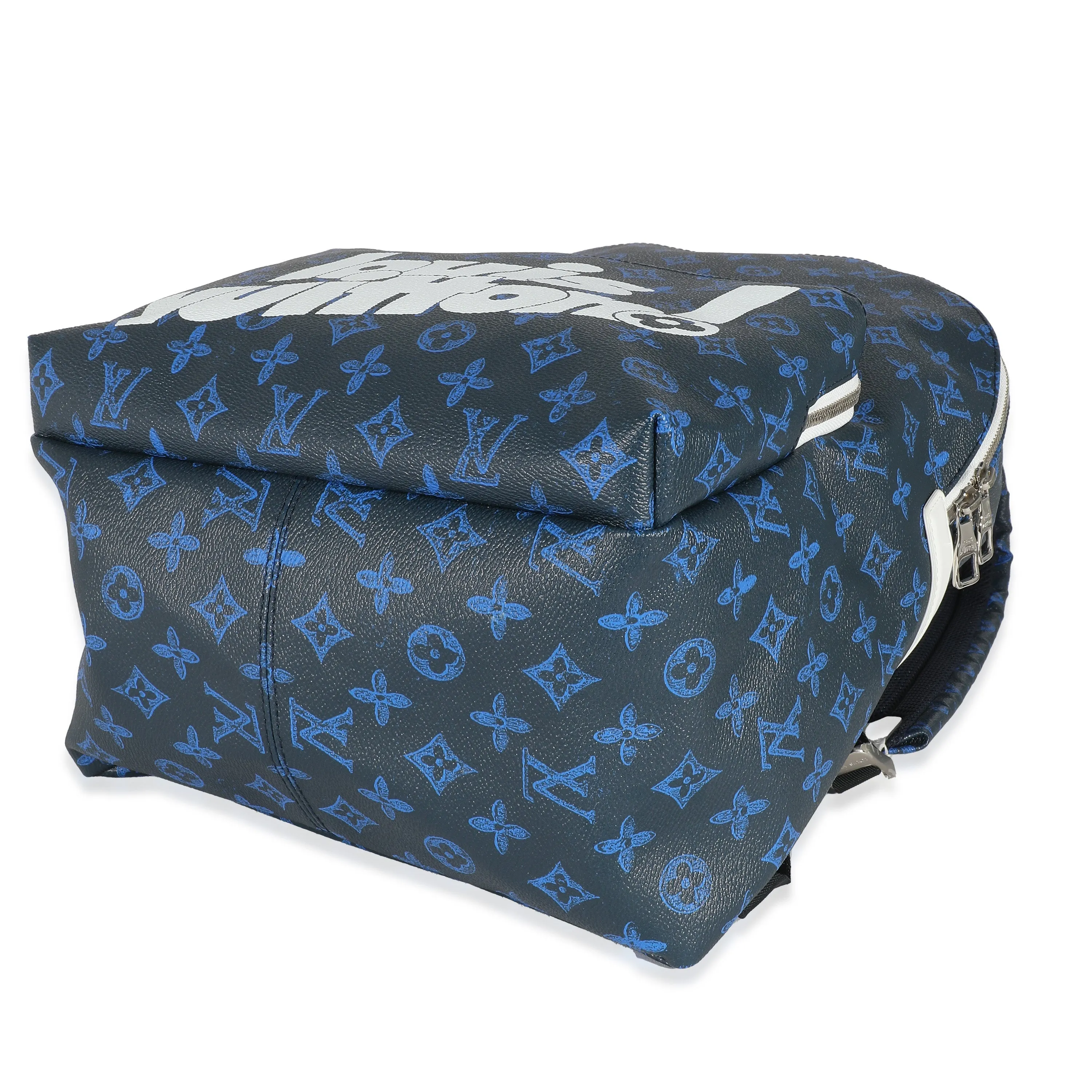 Trendy Inspired Louis Vuitton Blue Monogram Canvas Everyday Discovery Backpack