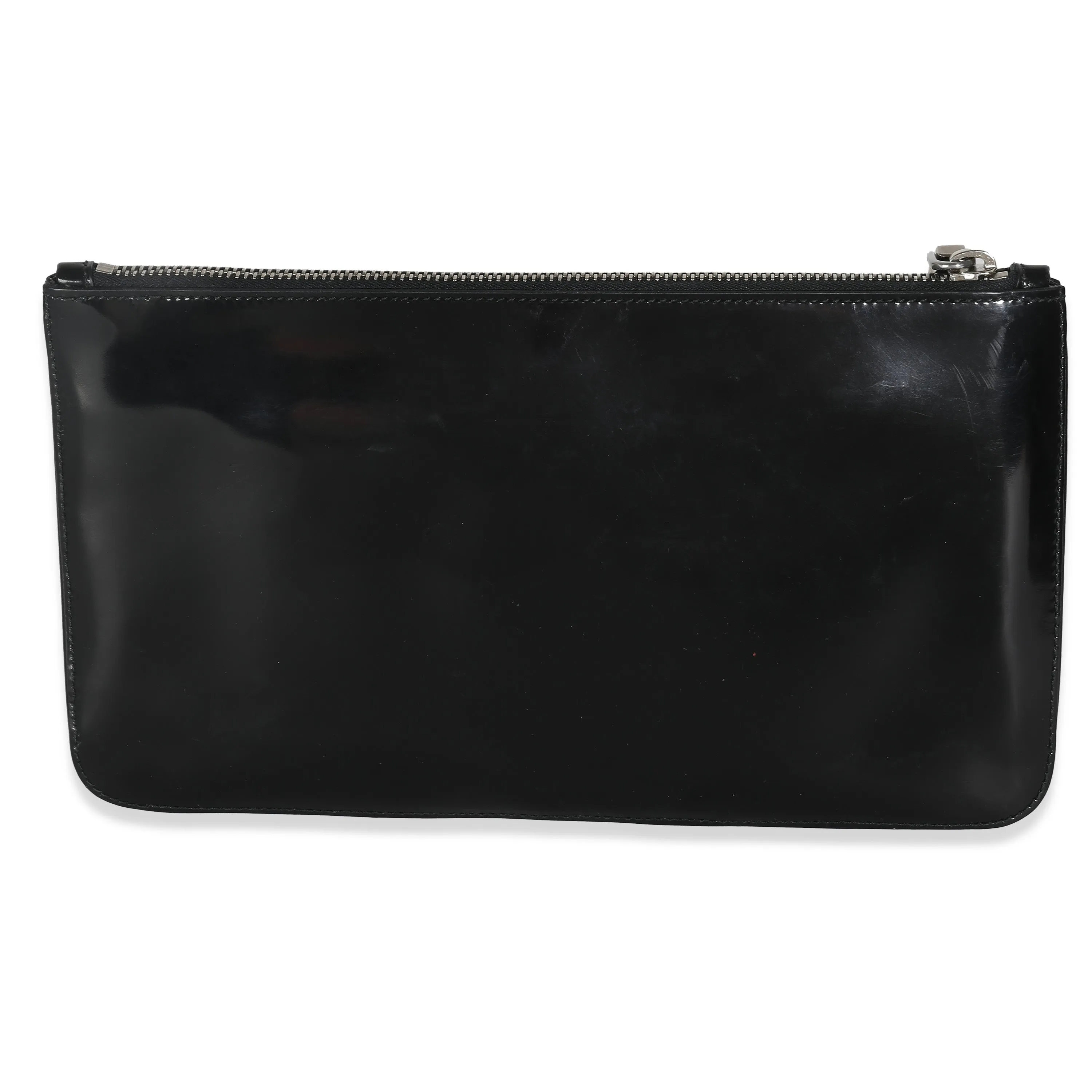 Trendy Inspired Prada Black Spazzolato Flower Zip Pouch