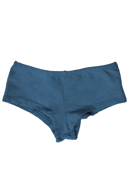 Womens Cotton Spandex Brief Short - Blue