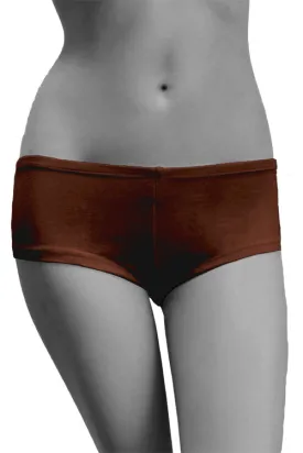 Womens Cotton Spandex Brief Short - Dark Chocolate Brown