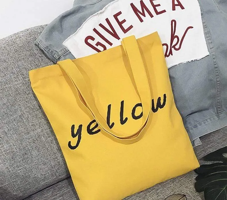 Womens Yellow Tote Bag Arts & Crafts Over the Shoulder Handbag