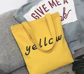 Womens Yellow Tote Bag Arts & Crafts Over the Shoulder Handbag