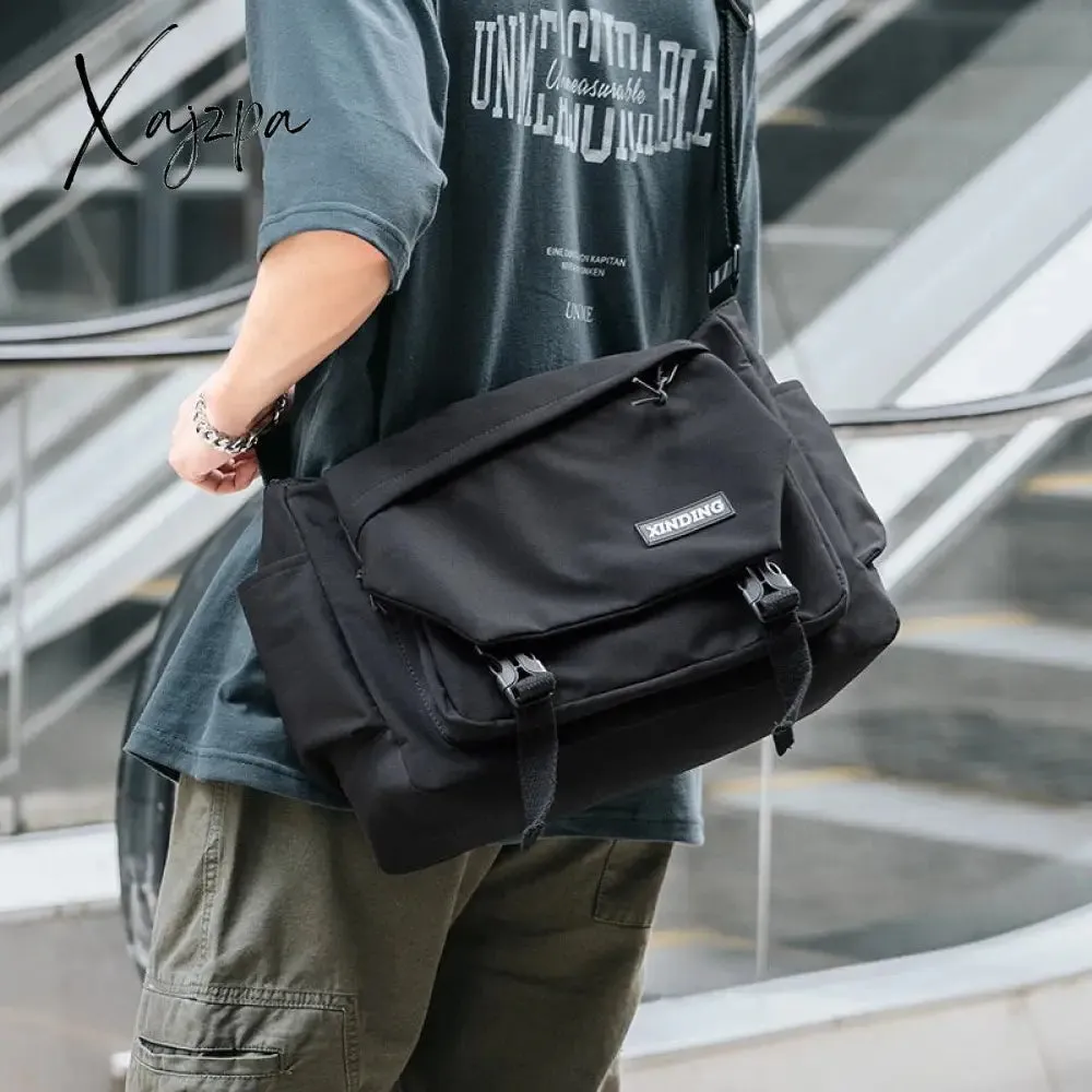 Xajzpa - Crossbody Shoulder Bags Fashion Large Capacity Oxford Waterproof Solid Men Women Teenagers Vintage Travel Outdoor Messenger Bag