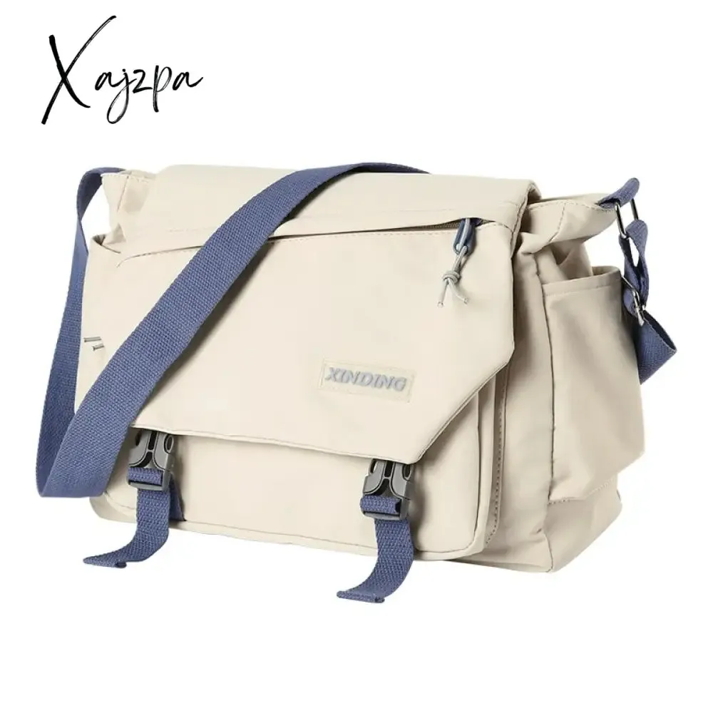 Xajzpa - Crossbody Shoulder Bags Fashion Large Capacity Oxford Waterproof Solid Men Women Teenagers Vintage Travel Outdoor Messenger Bag