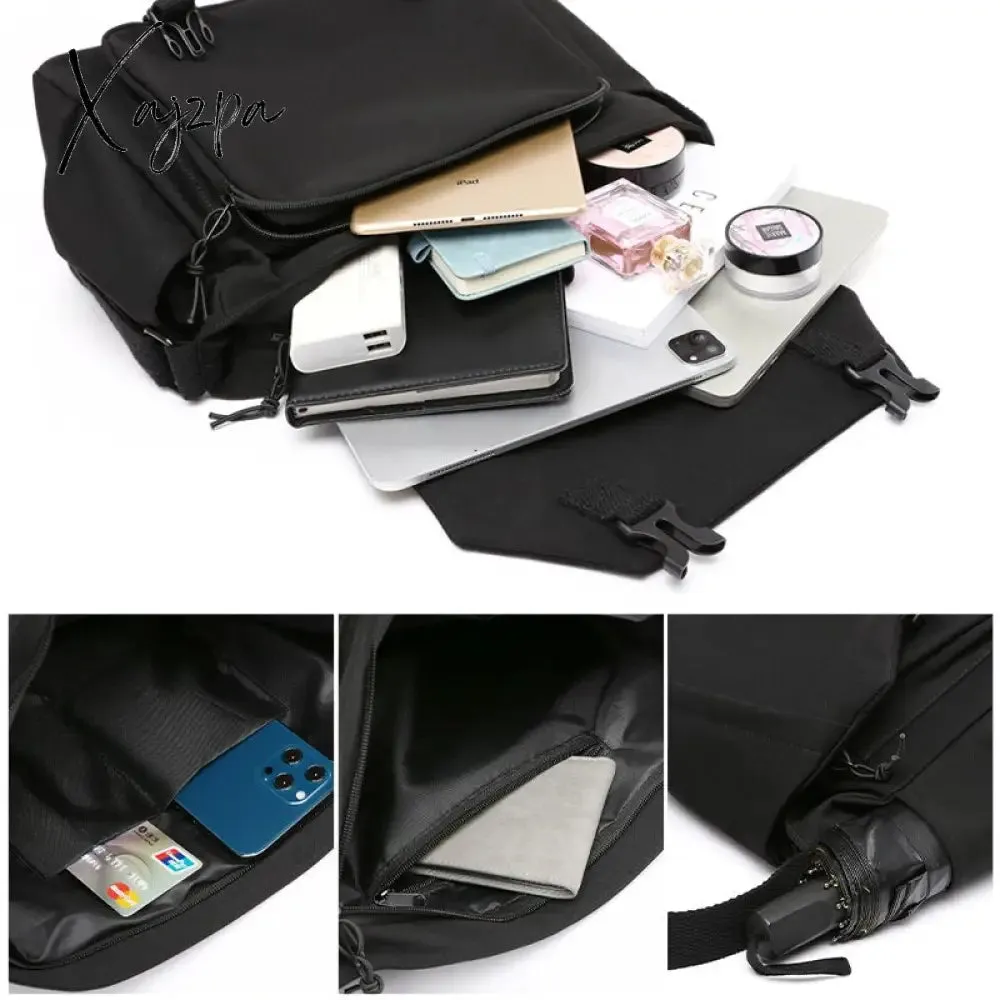 Xajzpa - Crossbody Shoulder Bags Fashion Large Capacity Oxford Waterproof Solid Men Women Teenagers Vintage Travel Outdoor Messenger Bag