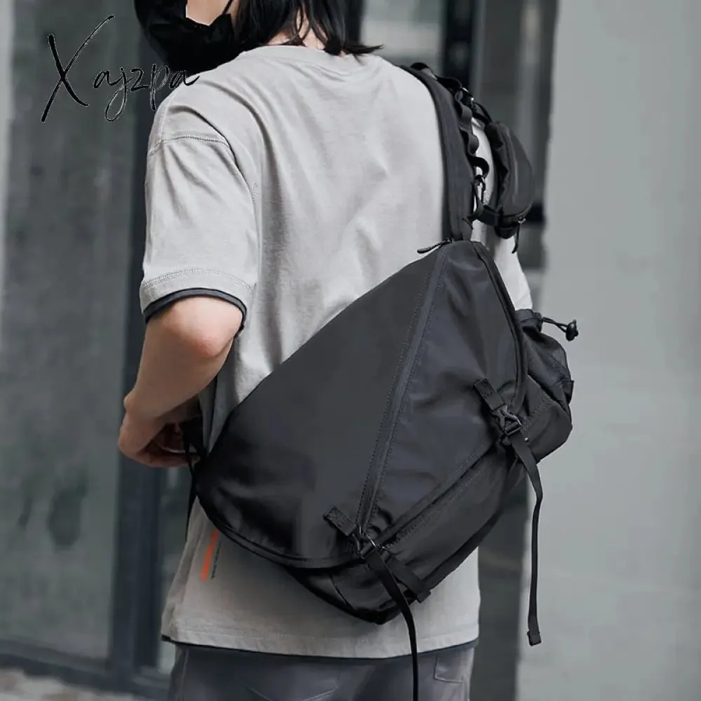 Xajzpa - Japan Korean Style Men's Shoulder Crossbody Bag Waterproof Large Capacity Light weight Sport Casual Travel Messenger Sling Bag