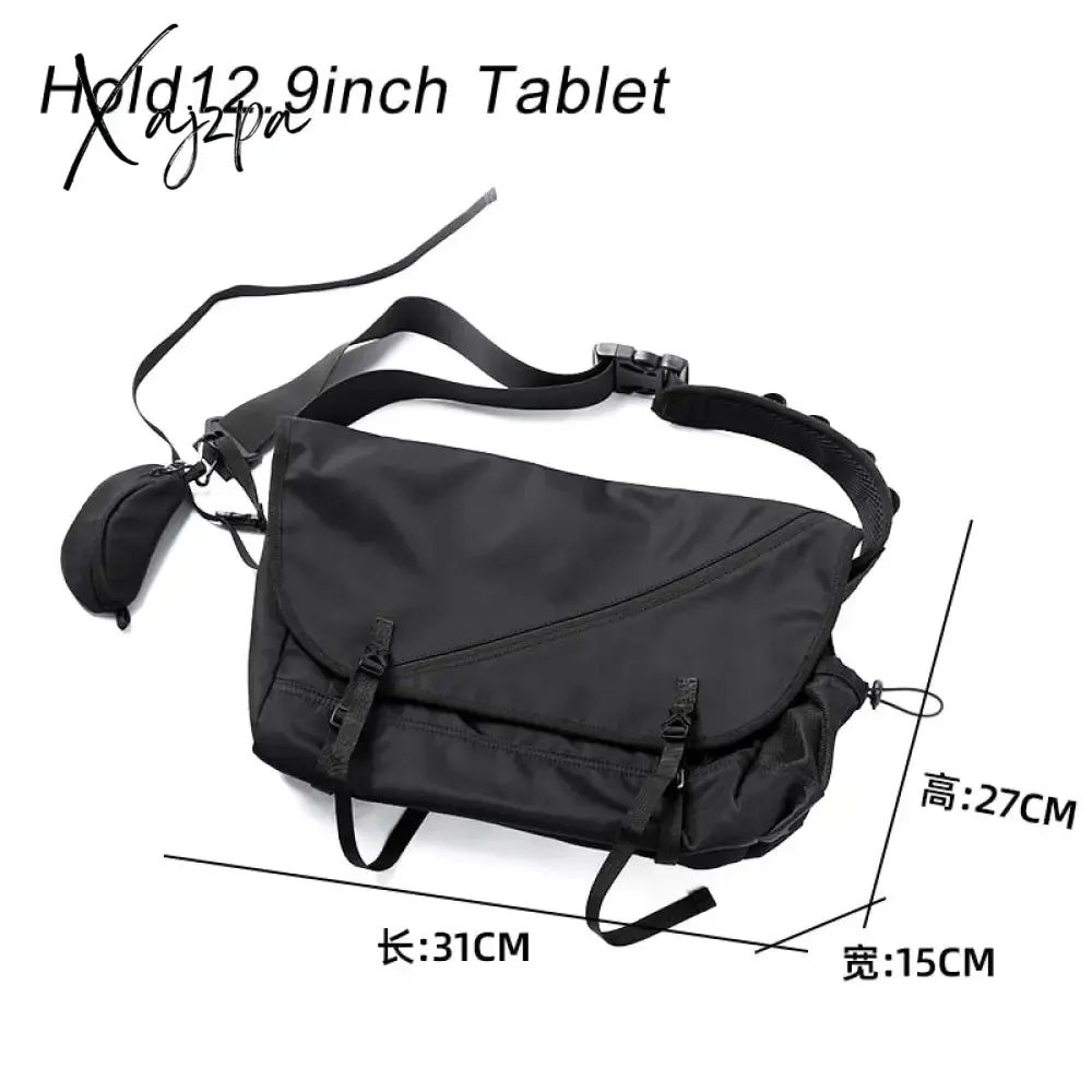 Xajzpa - Japan Korean Style Men's Shoulder Crossbody Bag Waterproof Large Capacity Light weight Sport Casual Travel Messenger Sling Bag