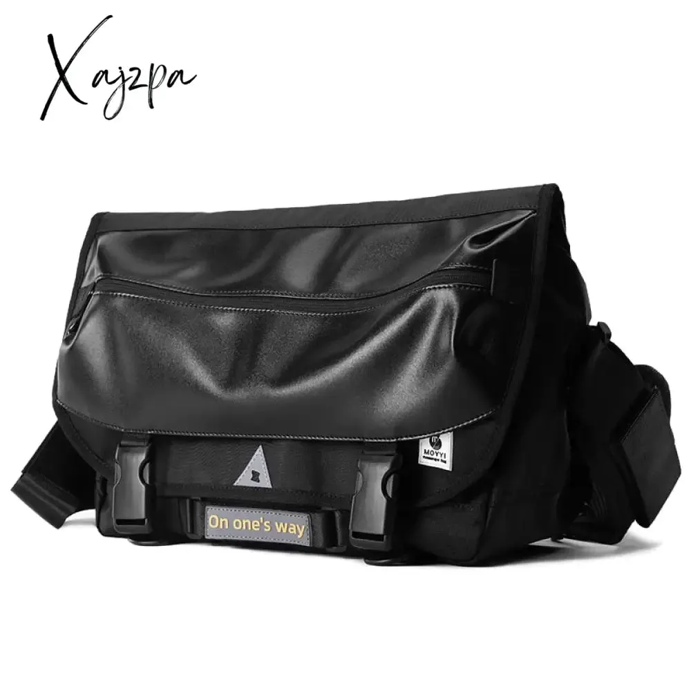 Xajzpa - Men Messenger Bags Waterproof Large Crossbody Shoulder Men's Hip Hop Street Cycling Travel Multilayer  Antitheft Design Bags