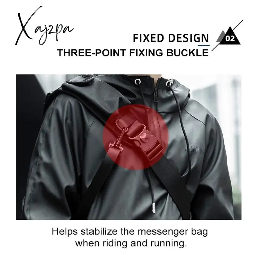 Xajzpa - Men Messenger Bags Waterproof Large Crossbody Shoulder Men's Hip Hop Street Cycling Travel Multilayer  Antitheft Design Bags