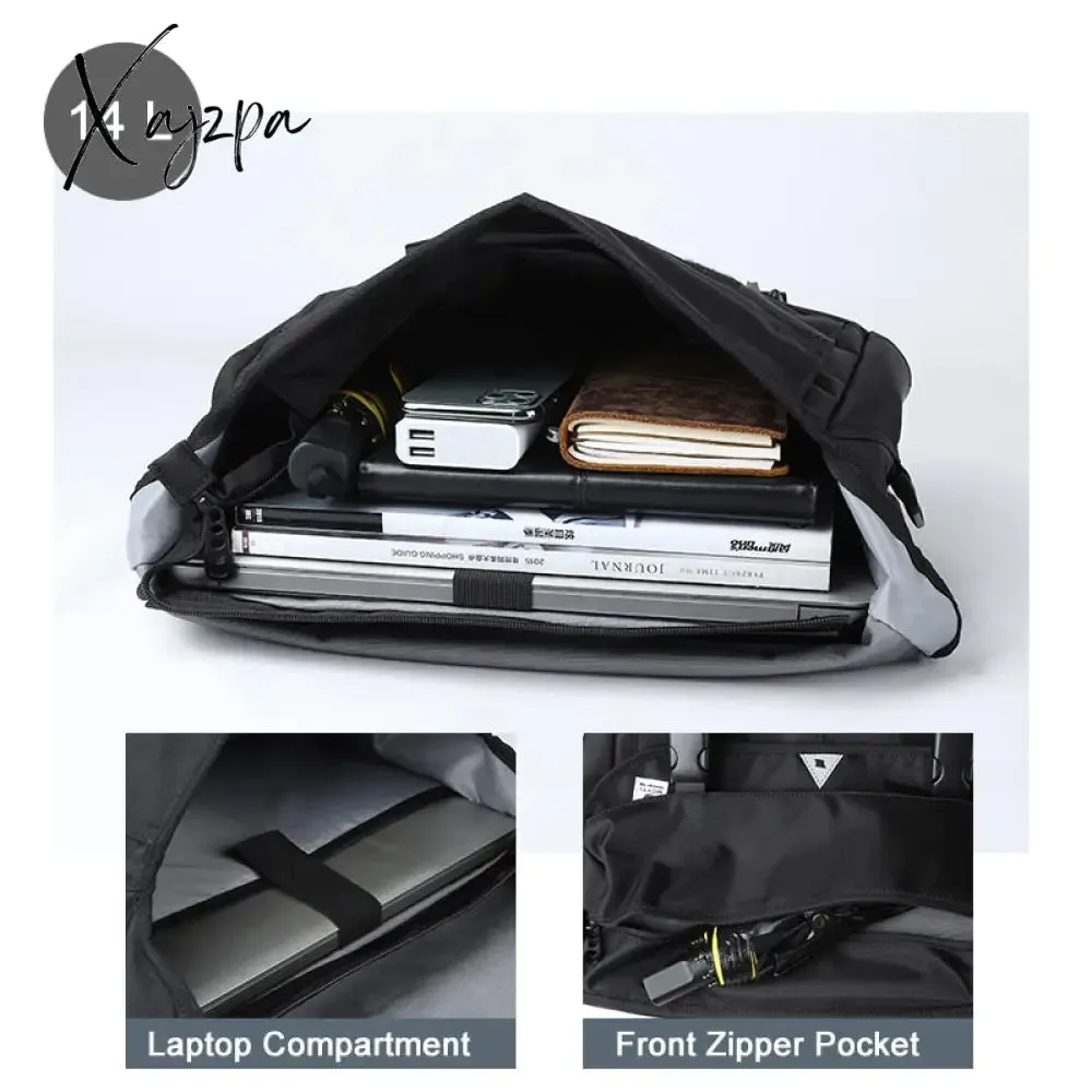 Xajzpa - Men Messenger Bags Waterproof Large Crossbody Shoulder Men's Hip Hop Street Cycling Travel Multilayer  Antitheft Design Bags