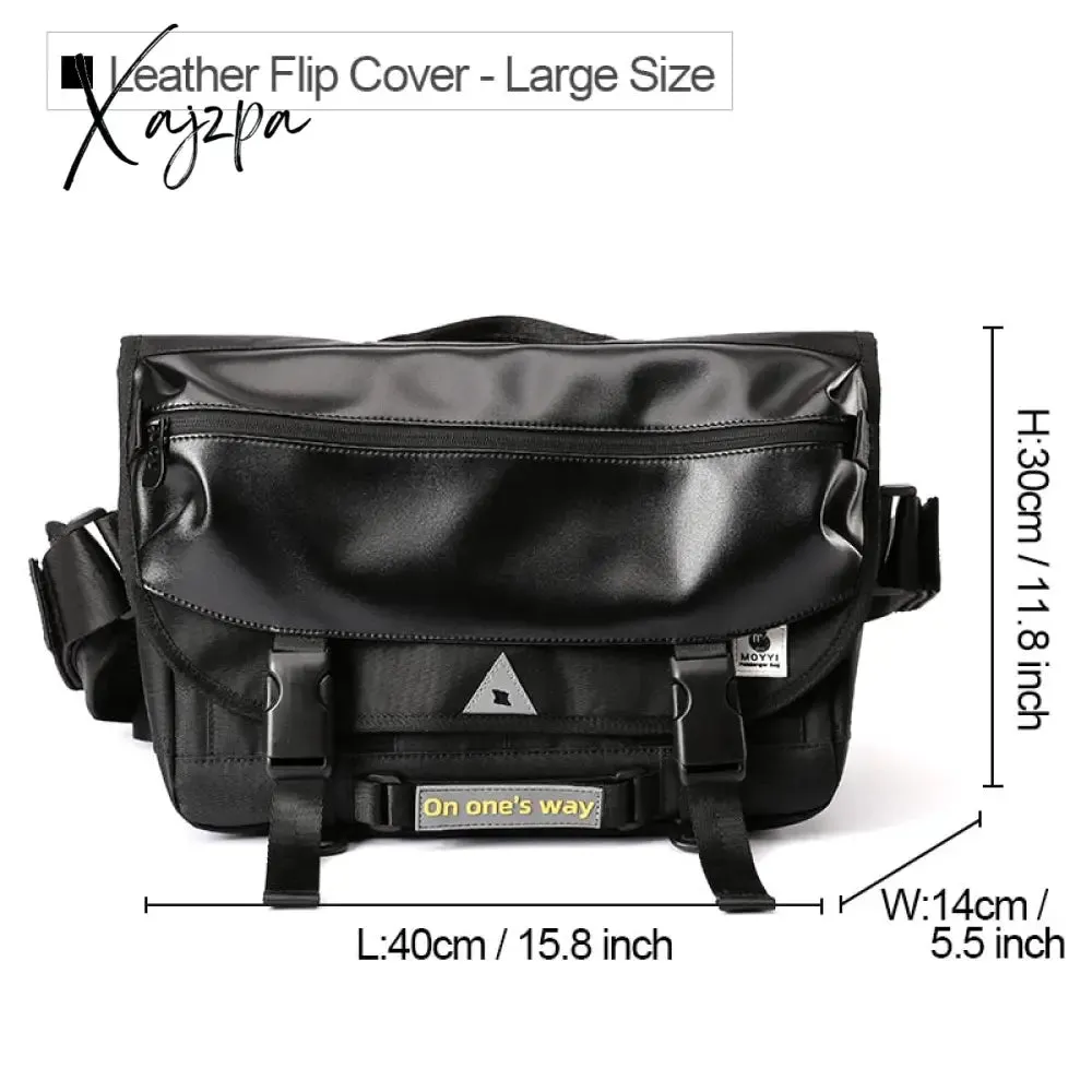 Xajzpa - Men Messenger Bags Waterproof Large Crossbody Shoulder Men's Hip Hop Street Cycling Travel Multilayer  Antitheft Design Bags
