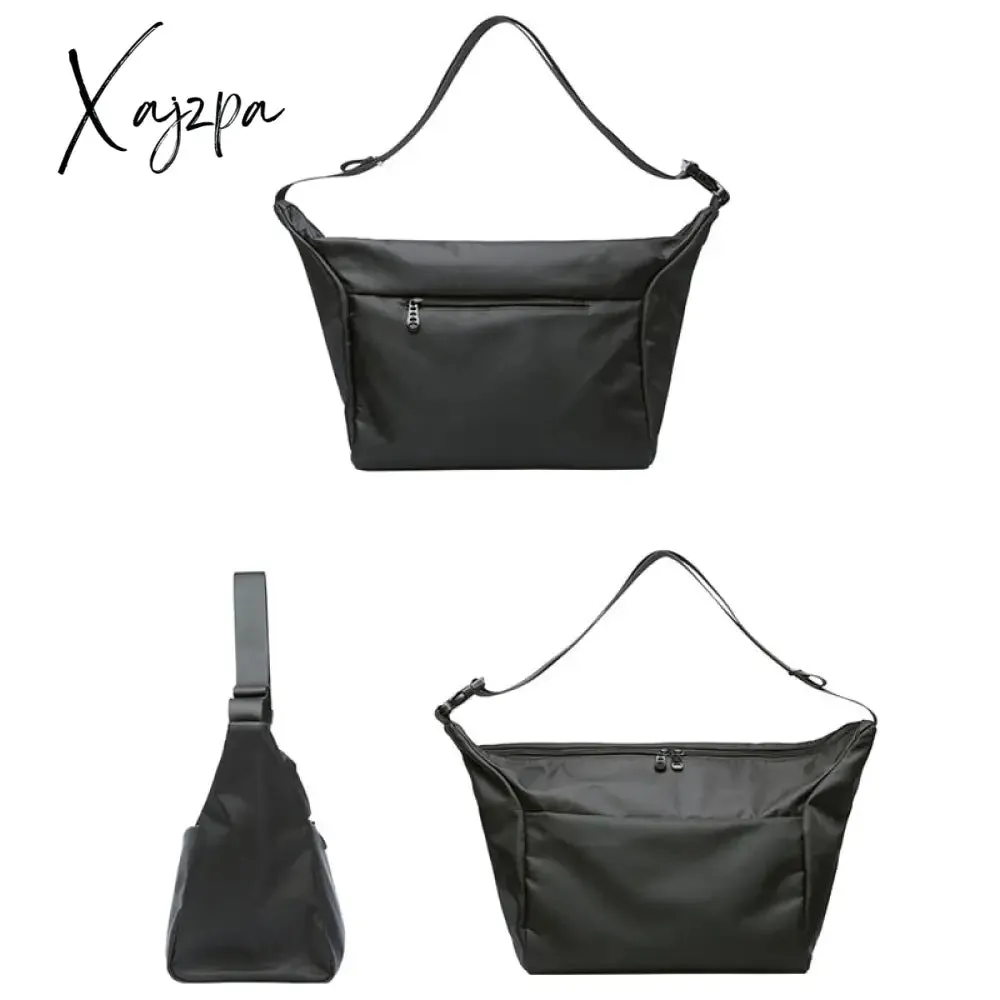 Xajzpa - Solid Oxford Men's Crossbody Bag 12inch IPad Zip Waterproof Portable Leisure Shoulder Sling Bag Outdoor Commuter Sports Gym