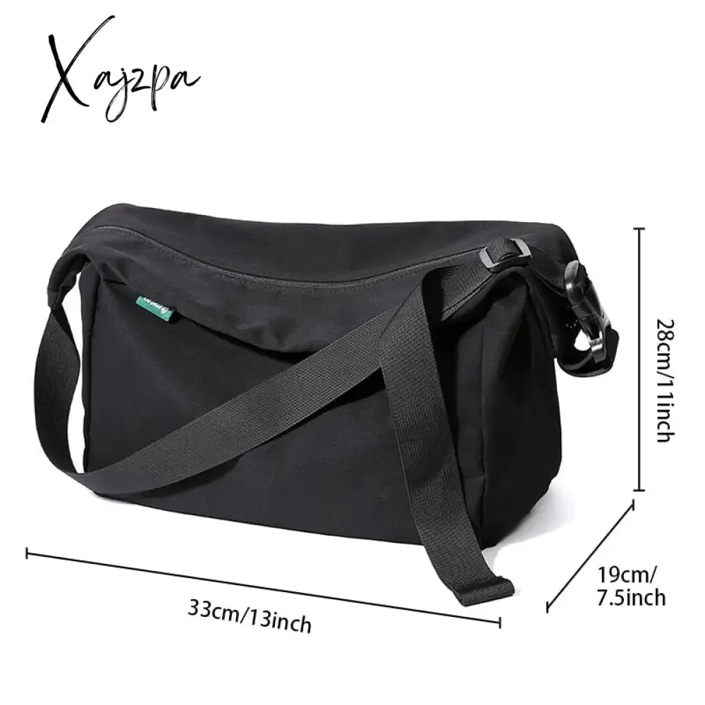 Xajzpa - Solid Oxford Men's Crossbody Bag 12inch IPad Zip Waterproof Portable Leisure Shoulder Sling Bag Outdoor Commuter Sports Gym
