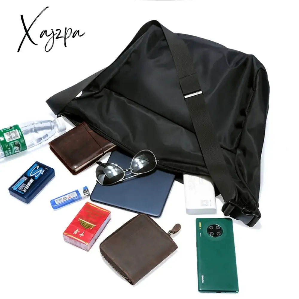 Xajzpa - Solid Oxford Men's Crossbody Bag 12inch IPad Zip Waterproof Portable Leisure Shoulder Sling Bag Outdoor Commuter Sports Gym